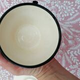 Hand-painted Breton earthenware cup and saucer from St Jean de Bretagne