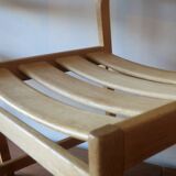 Pair of solid ash wide-seat dining chairs by Kurt Ostervig for KP Mobler, Denmark 1950s