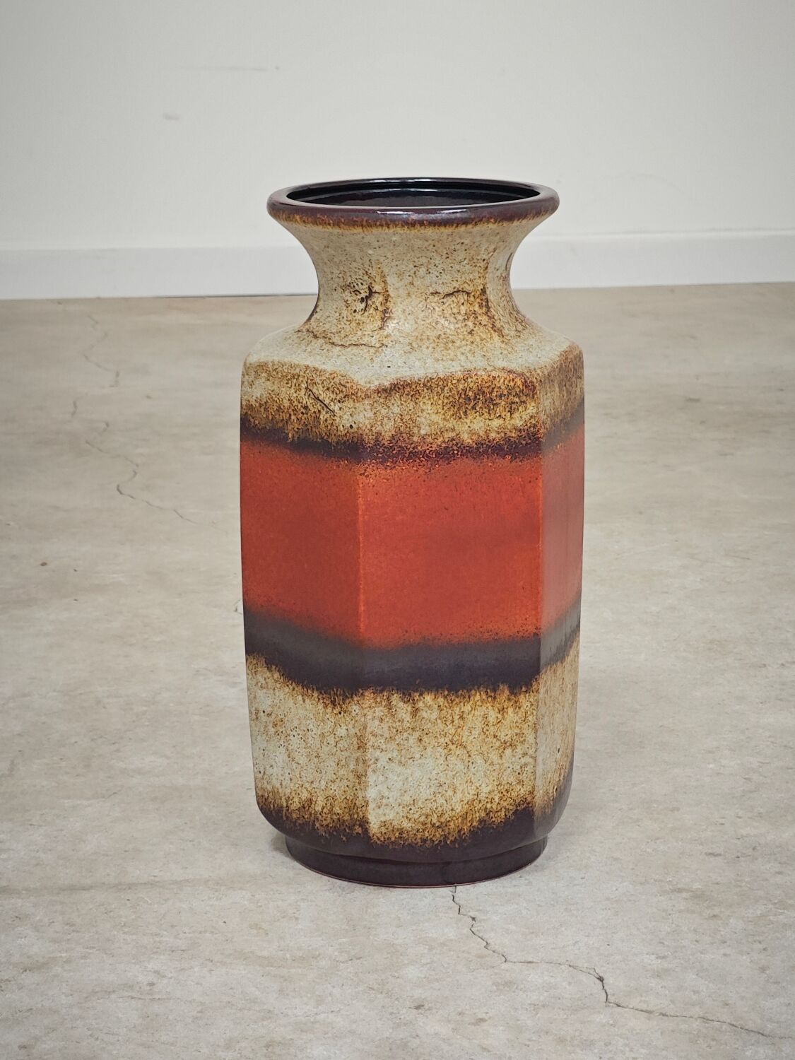 Large flamed ceramic vase Scheurich 297/41