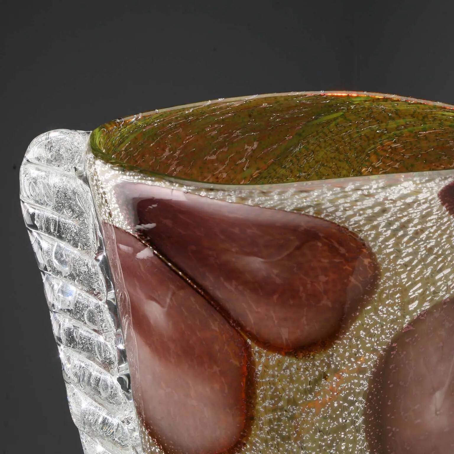 Vintage Murano glass vase, style E. Barovier, Italy, 20th Century