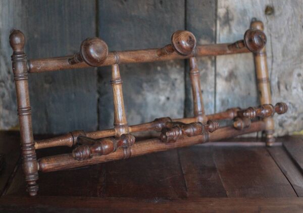 Porte-manteau bois imitation bambou, porte-manteau mural vintage, patères