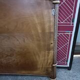 Vintage bamboo and cane wall mirror, beveled glass