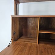 1960s teak floor/sky bookcase with shelves and compartment