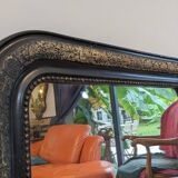 Louis Philippe black and gold mirror 108 x 77 cm