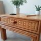 Vintage side table in bamboo and rattan from the 1970s.