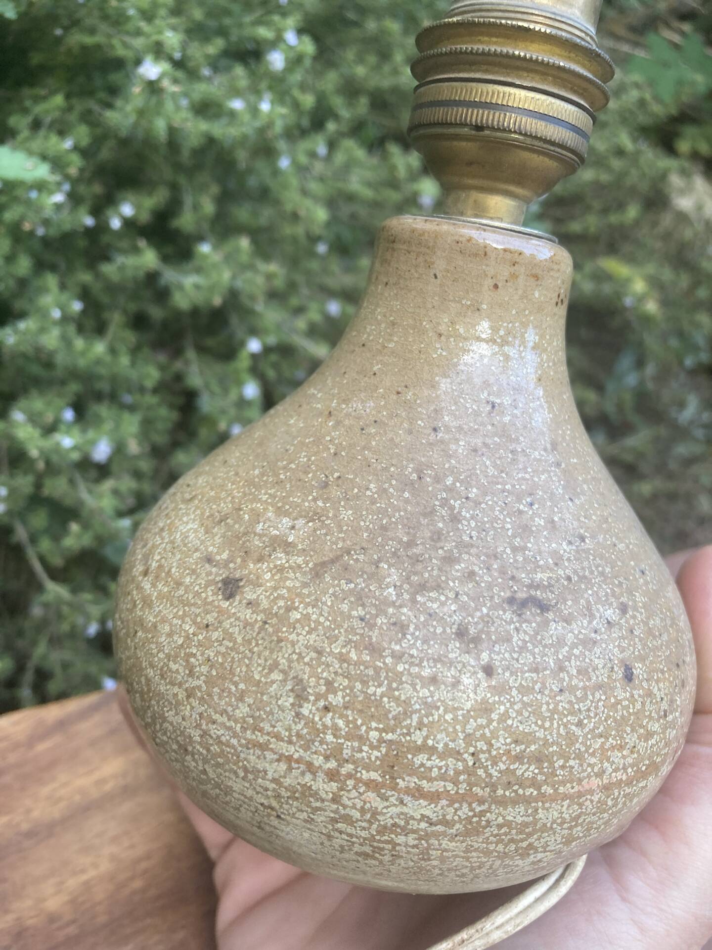 Ceramic bedside lamp signed