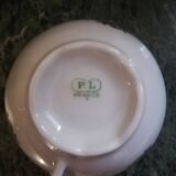 Tea or coffee service in white and gold Limoges porcelain "PL" (Limousine Porcelain)