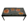 Vintage Coffee Table in gray ceramic and black steel Vallauris 1960