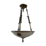 Suspension en laiton et verre dépoli