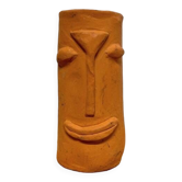 Face terracotta vase