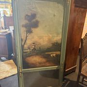 Antique trumeau with hunting scene - Oil on canvas and mirror - Panel