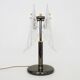 Large foliage table lamp in glass and anthracite gray metal. 80 years