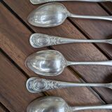 Set of 6 silver plated metal forks and spoons 20g with medallion f