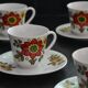 6 floral cups and saucers Bavaria West Germany