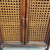Rattan and bamboo shelf