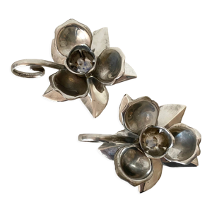 paire de bougeoirs fleurs