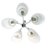 Modernist Murano Glass and Steel Space Age Chandelier, Italy 1960s