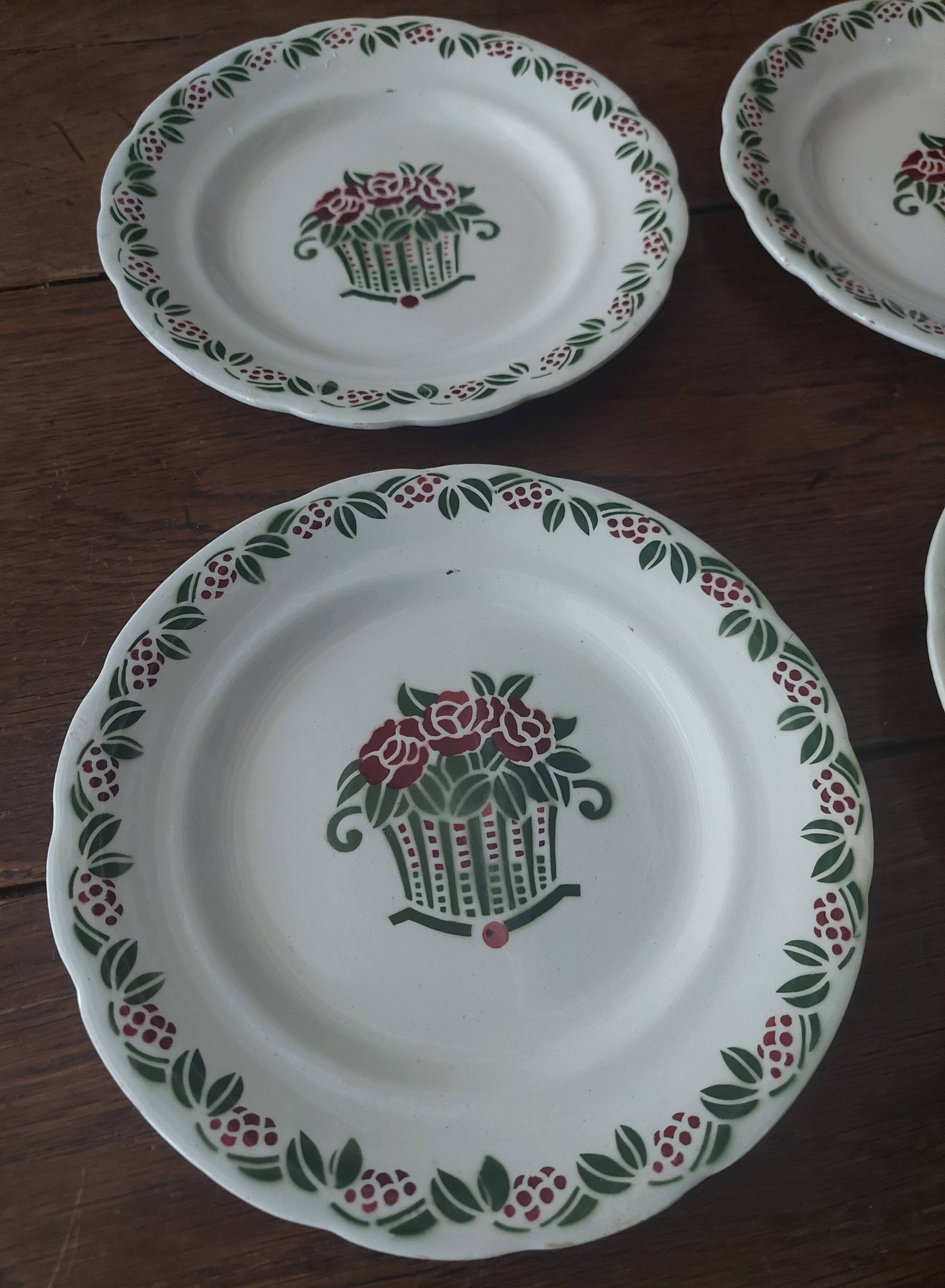 Choisy le Roi ironstone dessert plates, set of four