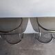 Paire de console demi lune chrome et verre ep 1970