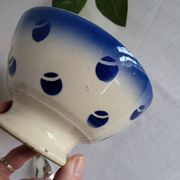 Antique Lunéville earthenware bowl KG with blue polka dots