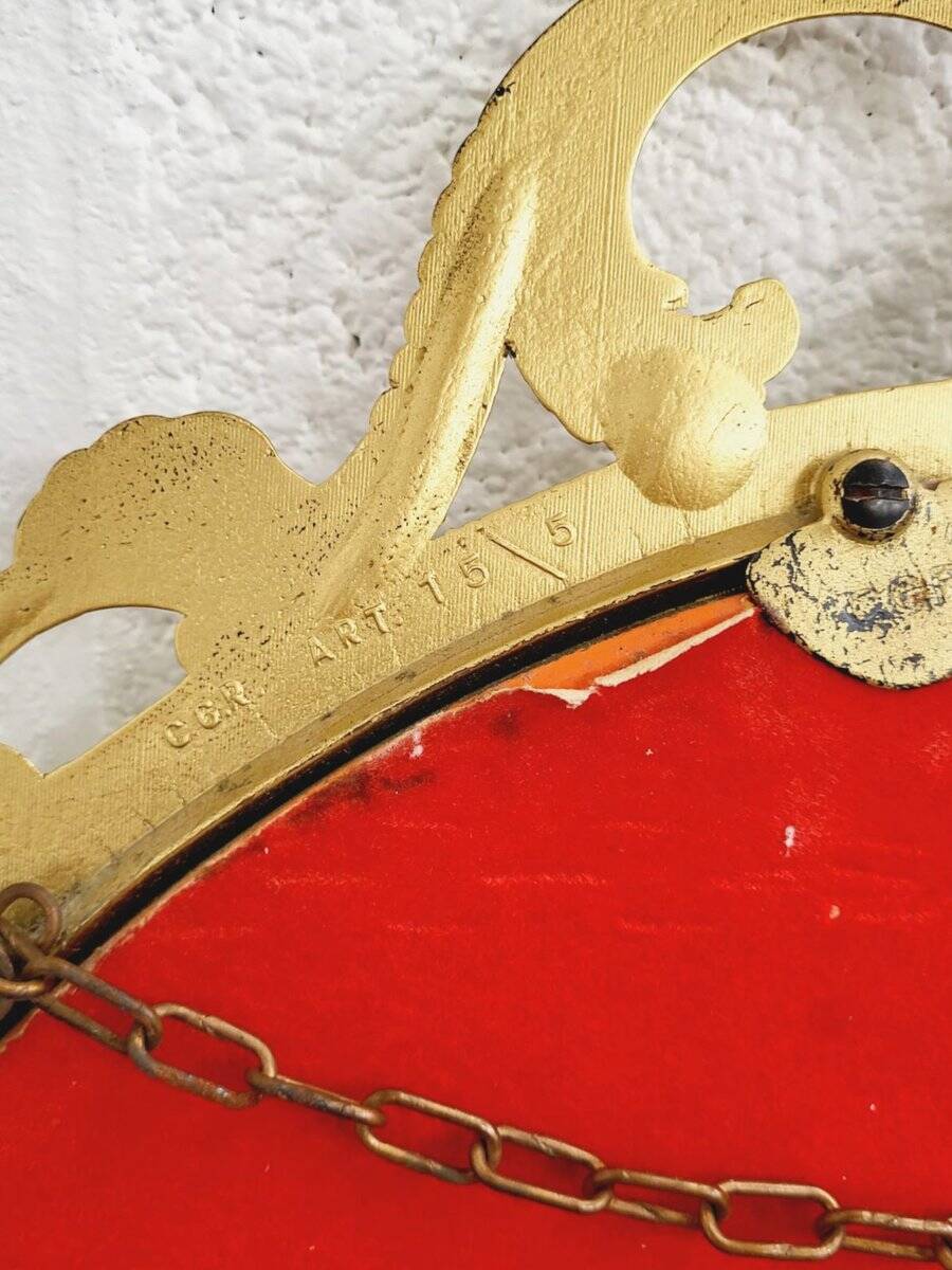 Miroir Médaillon Ovale en Laiton, Italie, 1950s