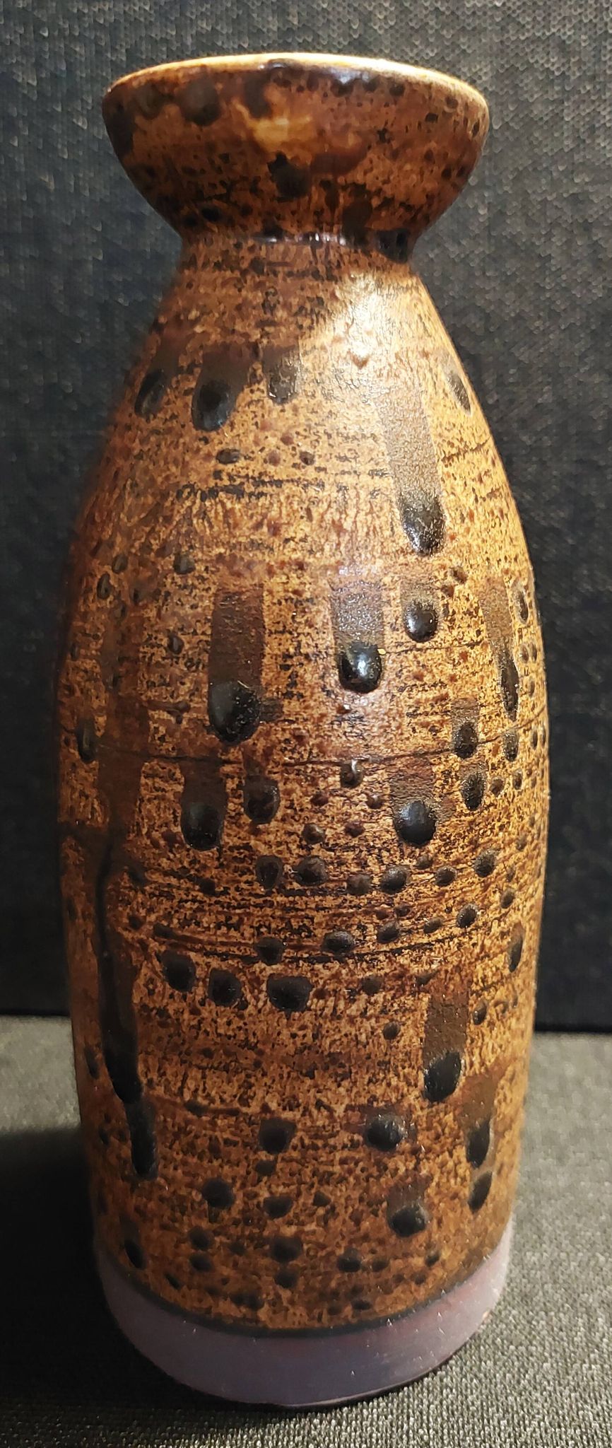 Vase en grès pyrité non signé céramique XXème