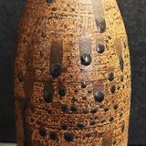 Vase en grès pyrité non signé céramique XXème