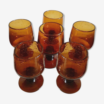 6 Biot glasses