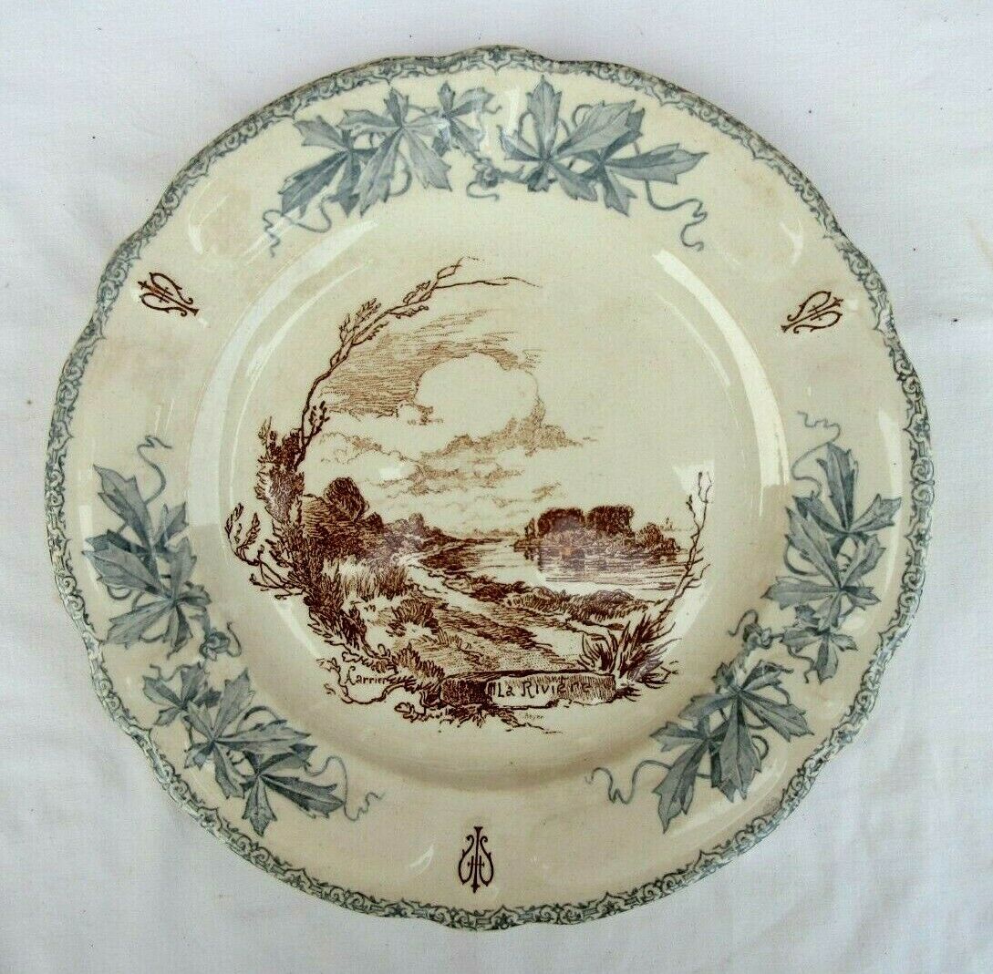 Assiette HB Choisy le Roi série Louis XIII modèle La RIVIERE