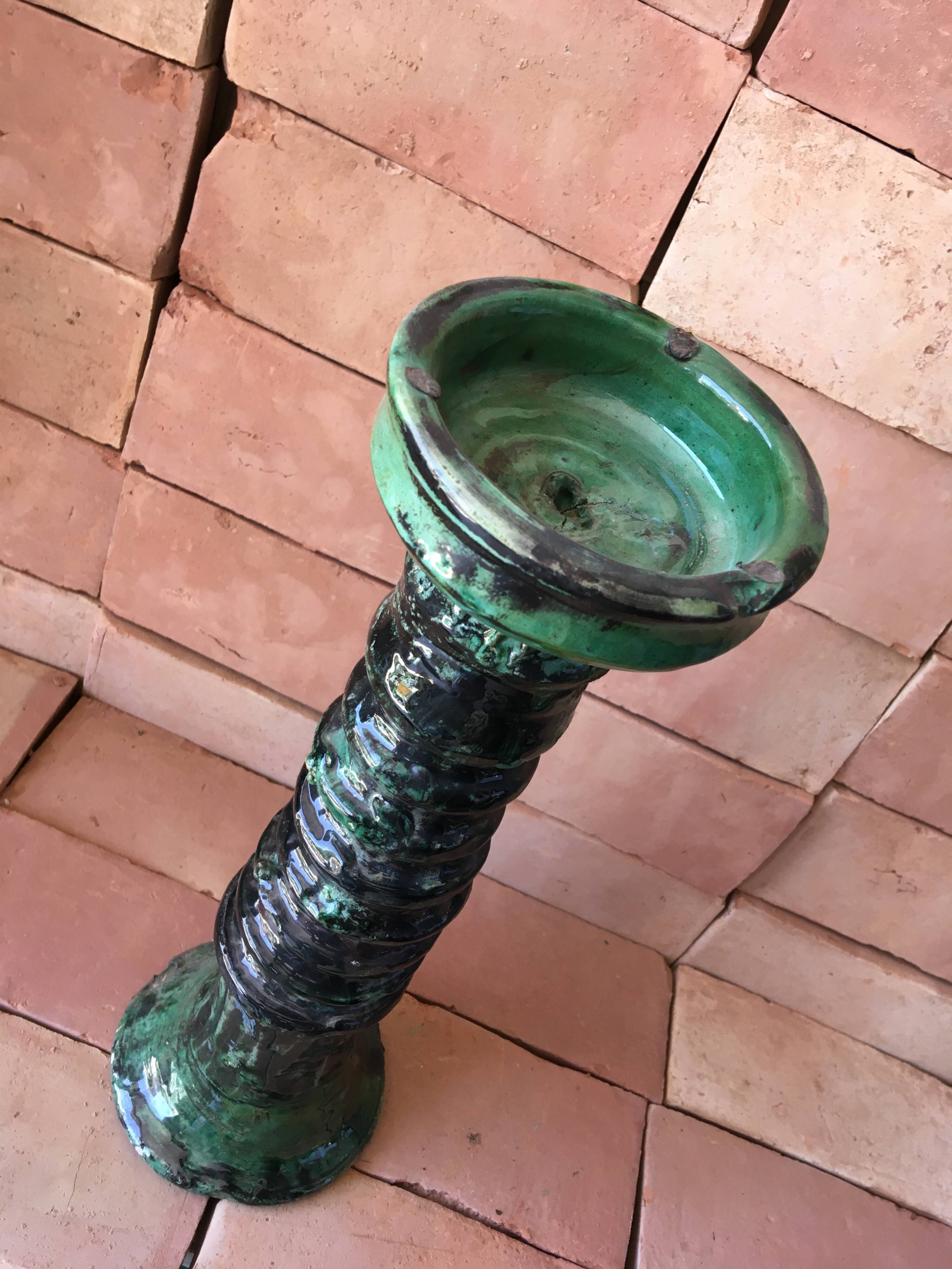 Tamegroute pottery candle holder