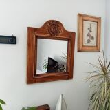 Old mirror in solid oak early twentieth century