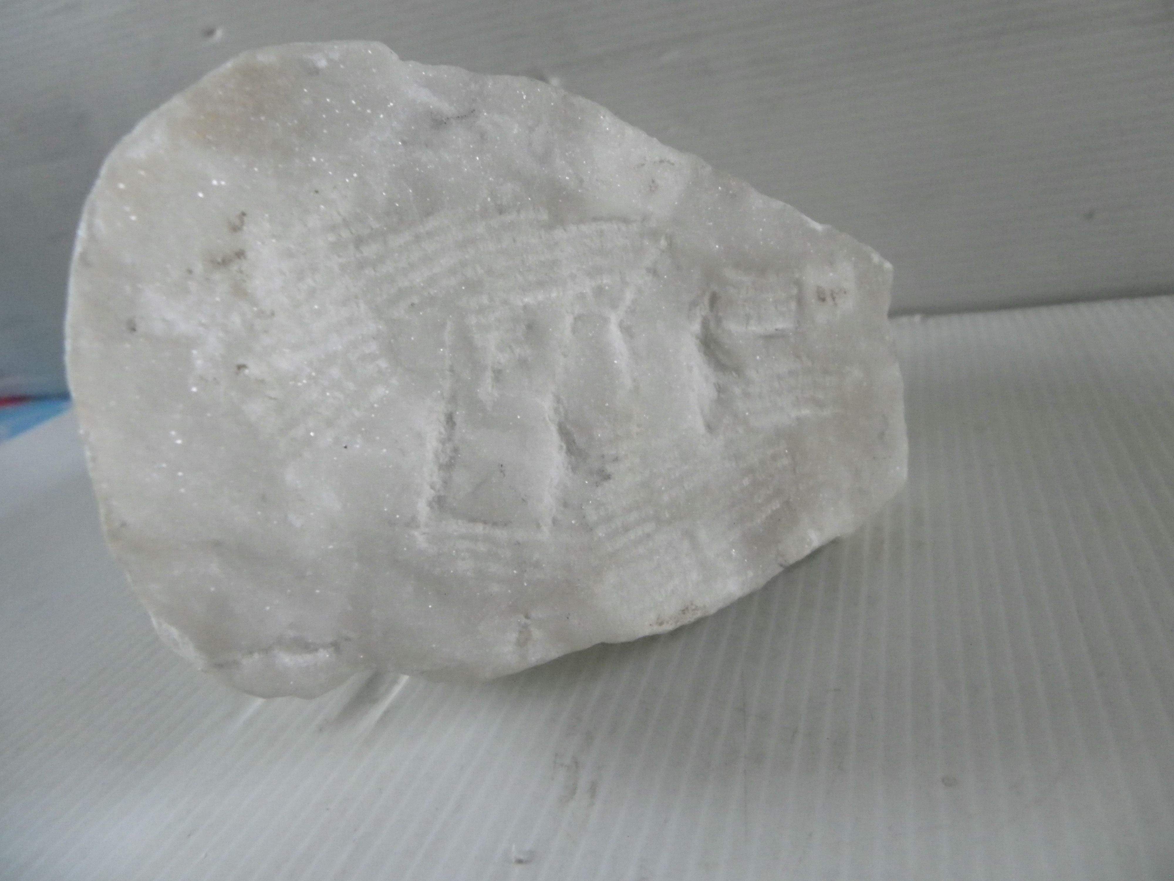 Sculpture face of woman in marble block 13 x 12 x 8 cm