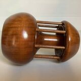 Varnished wooden candle holder