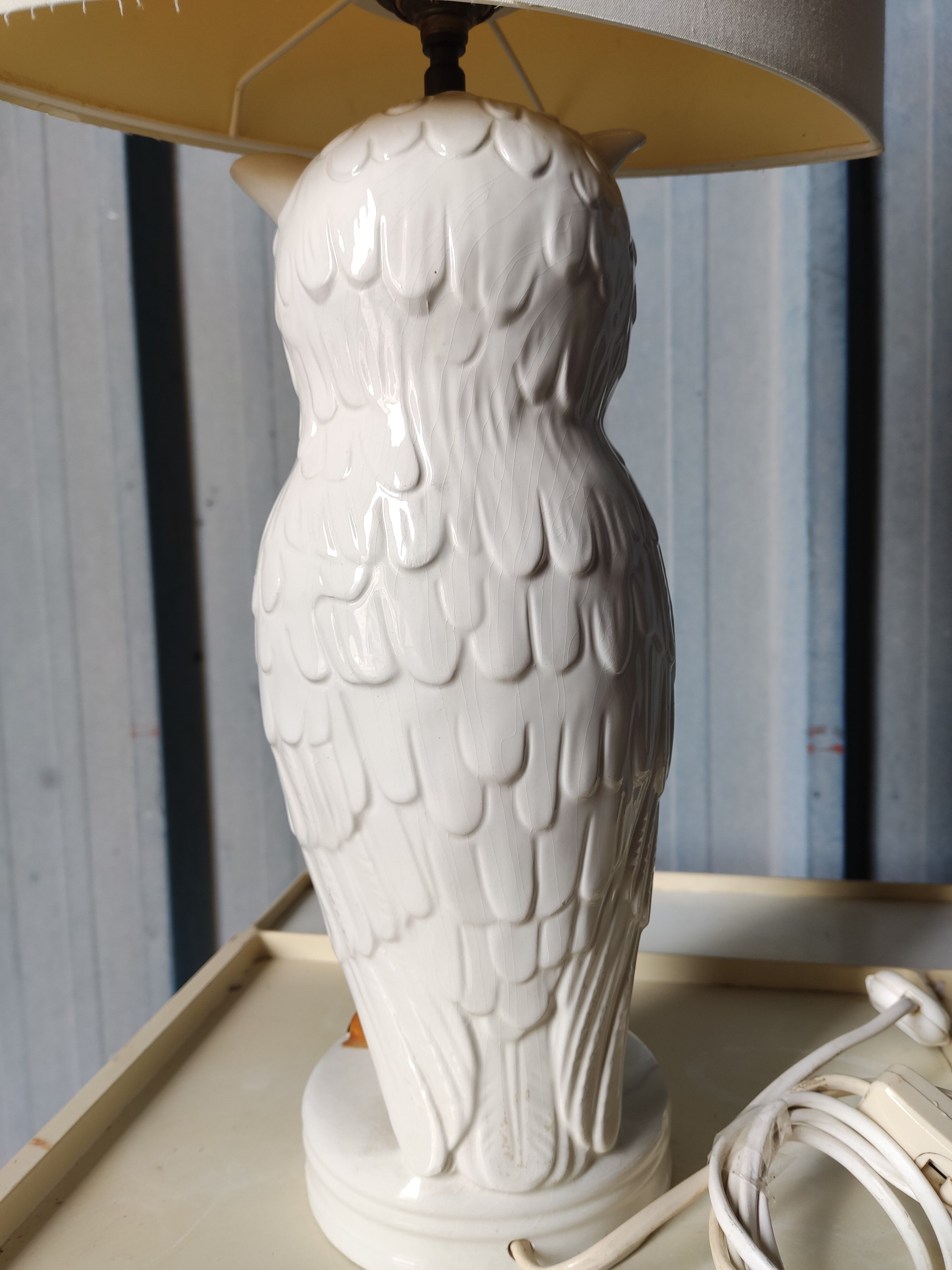 Lampe chouette en céramique de la maison Chaumette