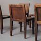 Set of 6 handcrafted oak chairs, France, circa 1970.