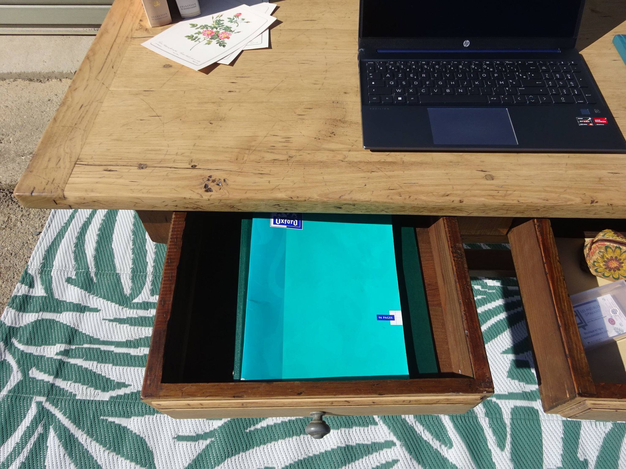 Table bureau en chêne masssif