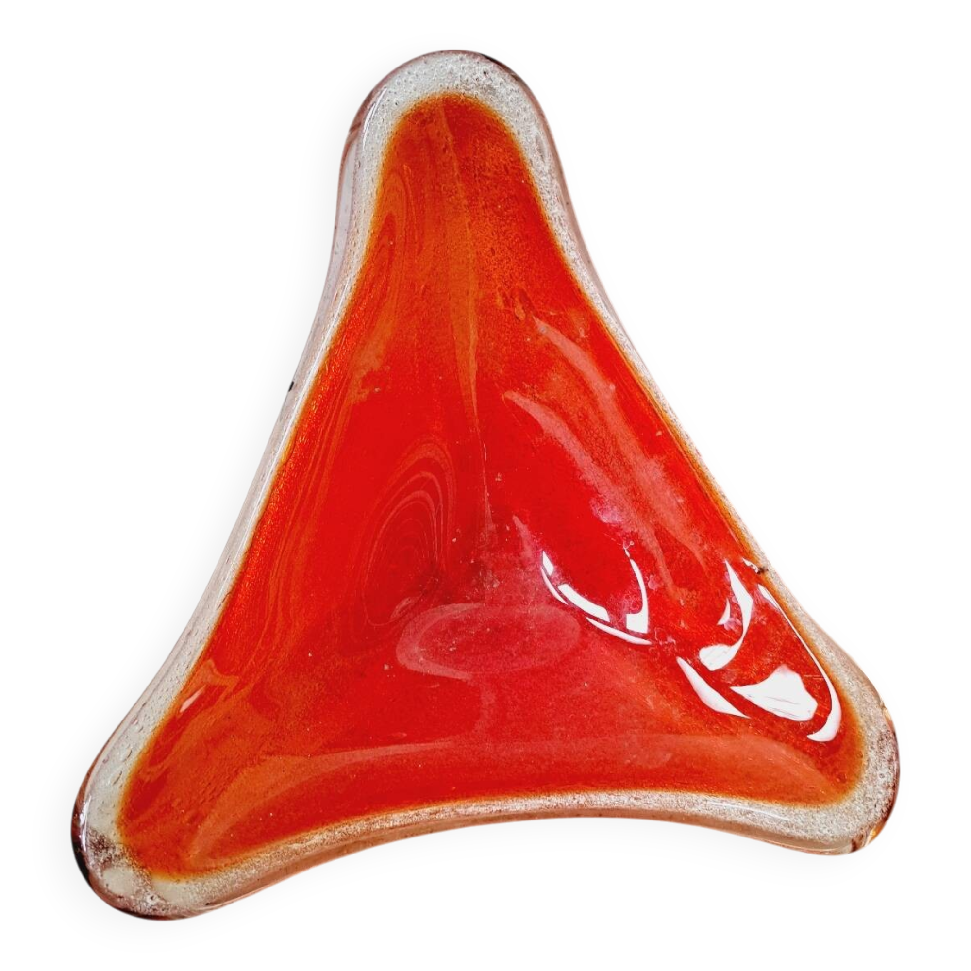 Vintage large Murano bubble glass empty pocket