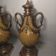 Paire de Cassolettes XIXe Napoléon III en marbre et bronze 