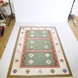 Hand-woven kilim true vintage ethnic wool rug, 70s 80s