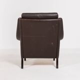 Fauteuil danois en cuir marron, 1960