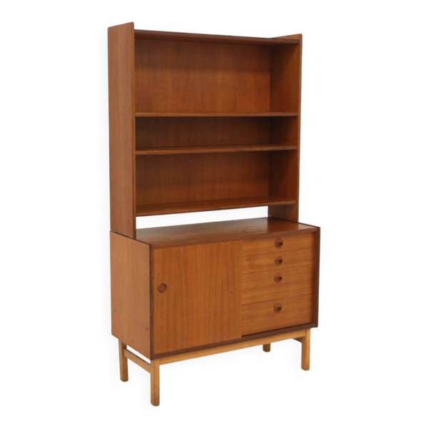 Bibliothèque scandinave en teck, Suède, 1960