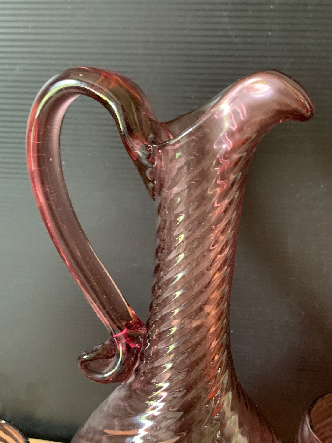 Purple blown glass orangade service