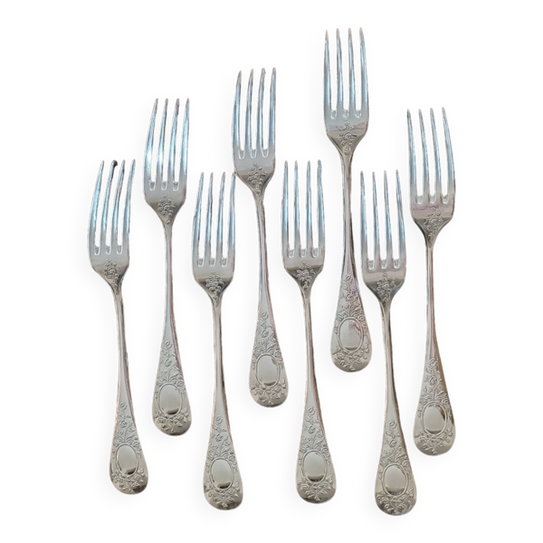 8 fourchettes orfèvre Ercuis