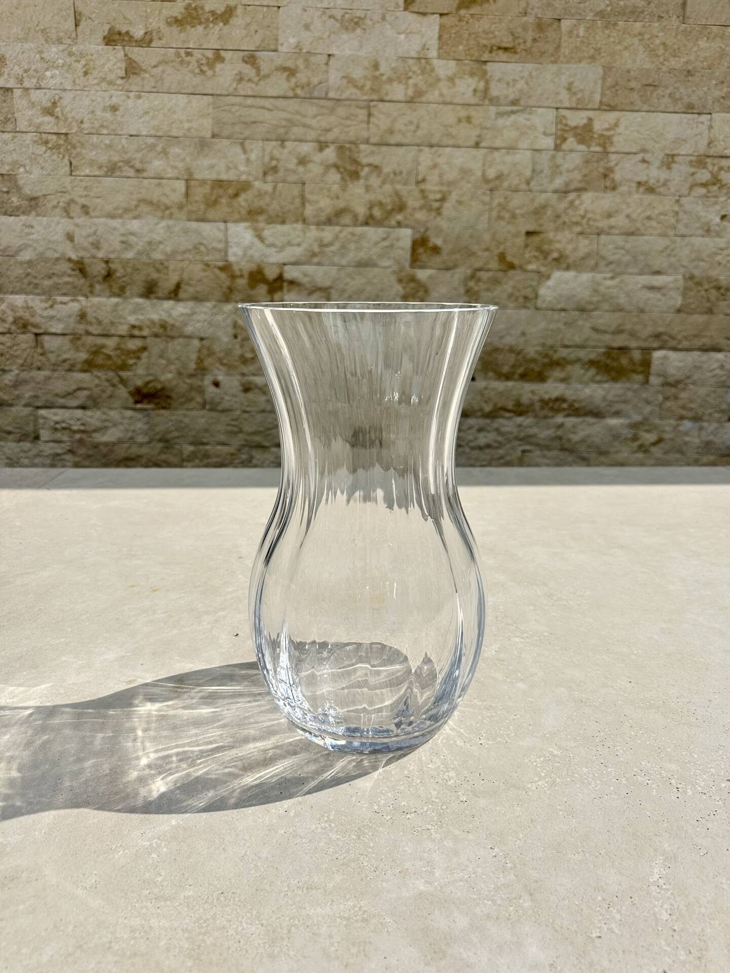 Large baluster vase in fluted crystal from the Daume house, France.