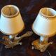 Pair of bedside lamps in chiselled bronze - bird shape -