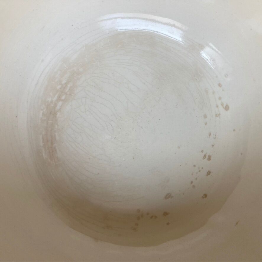 Salad bowl in slip Sarreguemines