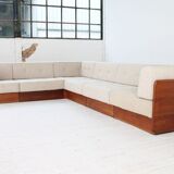 Modular teak corner sofa by Mikael Laursen