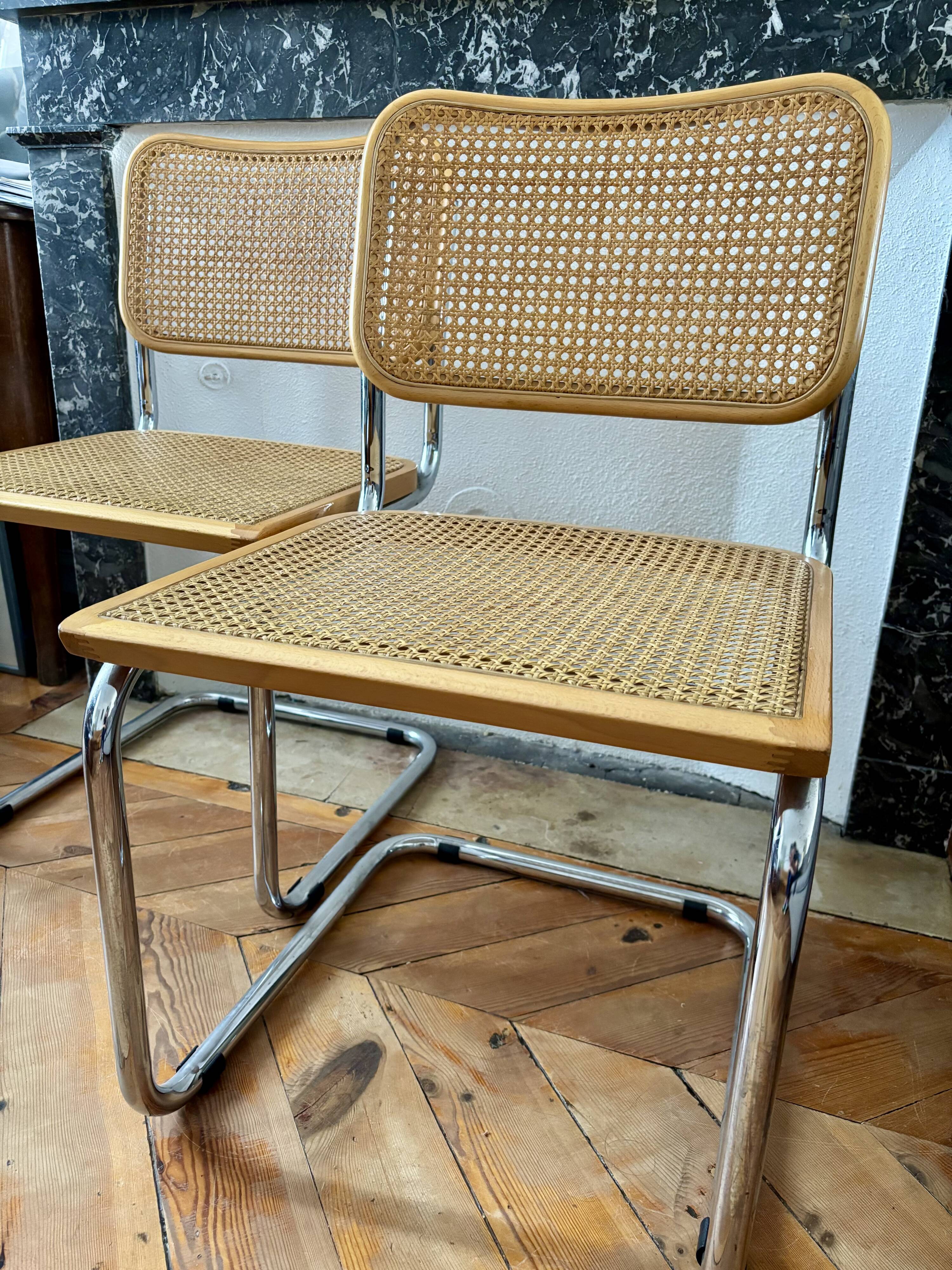 Pair of Cesca Italy caned chairs 1970