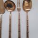 Bamboo pattern brass serving cutlery