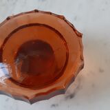 Set decanter and 5 liqueur glasses in pink art deco glass